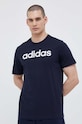 Памучна тениска adidas IC9275 тъмносин AW23