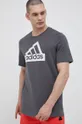 szary adidas t-shirt bawełniany Męski