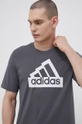 серый Хлопковая футболка adidas