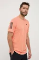 pomarańczowy adidas Performance t-shirt treningowy Club 3-Stripes Męski