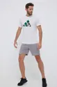 adidas Performance t-shirt treningowy Train Essentials Seasonal Logo biały