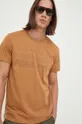 Bombažna kratka majica G-Star Raw rjava