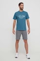Columbia t-shirt bawełniany Explorers Canyon 2036441 turkusowy SS25