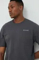 Bombažna kratka majica Columbia siva