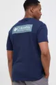 Βαμβακερό μπλουζάκι Columbia σκούρο μπλε