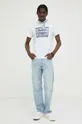 Βαμβακερό μπλουζάκι G-Star Raw λευκό