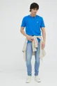 Lee t-shirt bawełniany stalowy niebieski