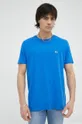 stalowy niebieski Lee t-shirt bawełniany