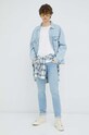 Lee t-shirt bawełniany LL04FQLJ beżowy SS23