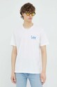 Lee t-shirt bawełniany beżowy LL04FQLJ
