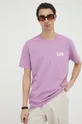 Lee t-shirt bawełniany różowy