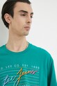 Lee t-shirt bawełniany zielony LL09FEA12