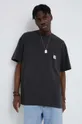 μαύρο Βαμβακερό μπλουζάκι Lee