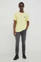 Βαμβακερό μπλουζάκι Wrangler κίτρινο