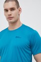Αθλητικό μπλουζάκι Jack Wolfskin Tech μπλε 1807072