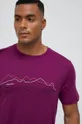 ciemny fioletowy Icebreaker t-shirt sportowy Tech Lite II