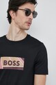 BOSS t-shirt bawełniany czarny 50486210