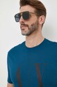 Armani Exchange t-shirt bawełniany turkusowy 8NZTPA.ZJH4Z