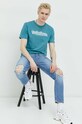 Quiksilver tricou din bumbac EQYZT07216 turcoaz SS23