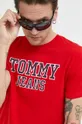 красный Хлопковая футболка Tommy Jeans
