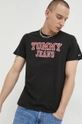 czarny Tommy Jeans t-shirt bawełniany