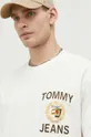 kremowy Tommy Jeans t-shirt bawełniany