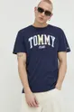 Tommy Jeans t-shirt bawełniany granatowy