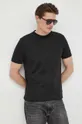 czarny BOSS t-shirt bawełniany