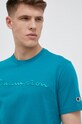 Champion t-shirt bawełniany turkusowy 218490