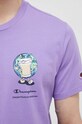Champion t-shirt bawełniany 218631 fioletowy