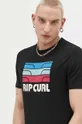 μαύρο Βαμβακερό μπλουζάκι Rip Curl