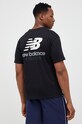 New Balance t-shirt bawełniany czarny MT31504BK