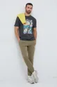Bombažna kratka majica New Balance siva