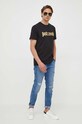 Just Cavalli t-shirt bawełniany 74OBHF00.CJ200 czarny SS23