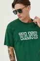 ciemny zielony Vans t-shirt bawełniany