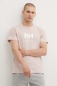 Helly Hansen t-shirt bawełniany 53936 różowy AW24