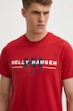 Βαμβακερό μπλουζάκι Helly Hansen κόκκινο 53936