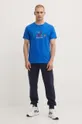 Βαμβακερό μπλουζάκι Helly Hansen μπλε