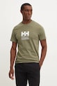 Бавовняна футболка Helly Hansen CORE GRAPHIC зелений 53936