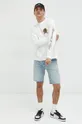 Βαμβακερή μπλούζα με μακριά μανίκια Abercrombie & Fitch λευκό