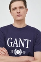 granatowy Gant t-shirt bawełniany