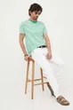Βαμβακερό μπλουζάκι Gant πράσινο