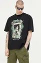 czarny Deus Ex Machina t-shirt bawełniany Męski