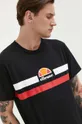 czarny Ellesse t-shirt bawełniany Męski