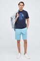 North Sails t-shirt bawełniany 692837 granatowy SS23