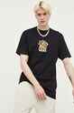 Βαμβακερό μπλουζάκι Vans στάμπα μαύρο VN0006DEBLK1