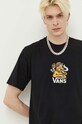 Îmbrăcăminte Vans tricou din bumbac VN0006DEBLK1 negru