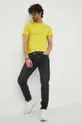Bombažna kratka majica Trussardi rumena