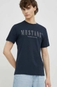 granatowy Mustang t-shirt bawełniany