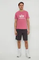 Alpha Industries t-shirt bawełniany różowy